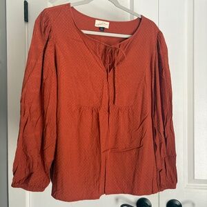 Universal Thread Burnt Orange Long Sleeve Blouse